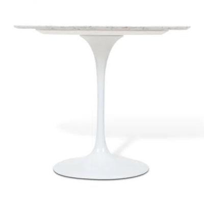 Mesa de Jantar Tulipa Saarinen Redonda 100cm Mármore Carrara 