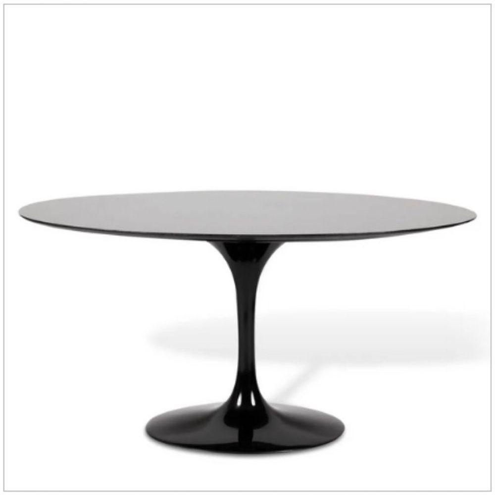 Mesa De Jantar Tulipa Saarinen Oval 235X122cm Laqueada Preto - 1