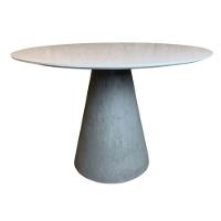Mesa De Jantar Cone Concreto 120cm Tampo Laqueado Branco - 2