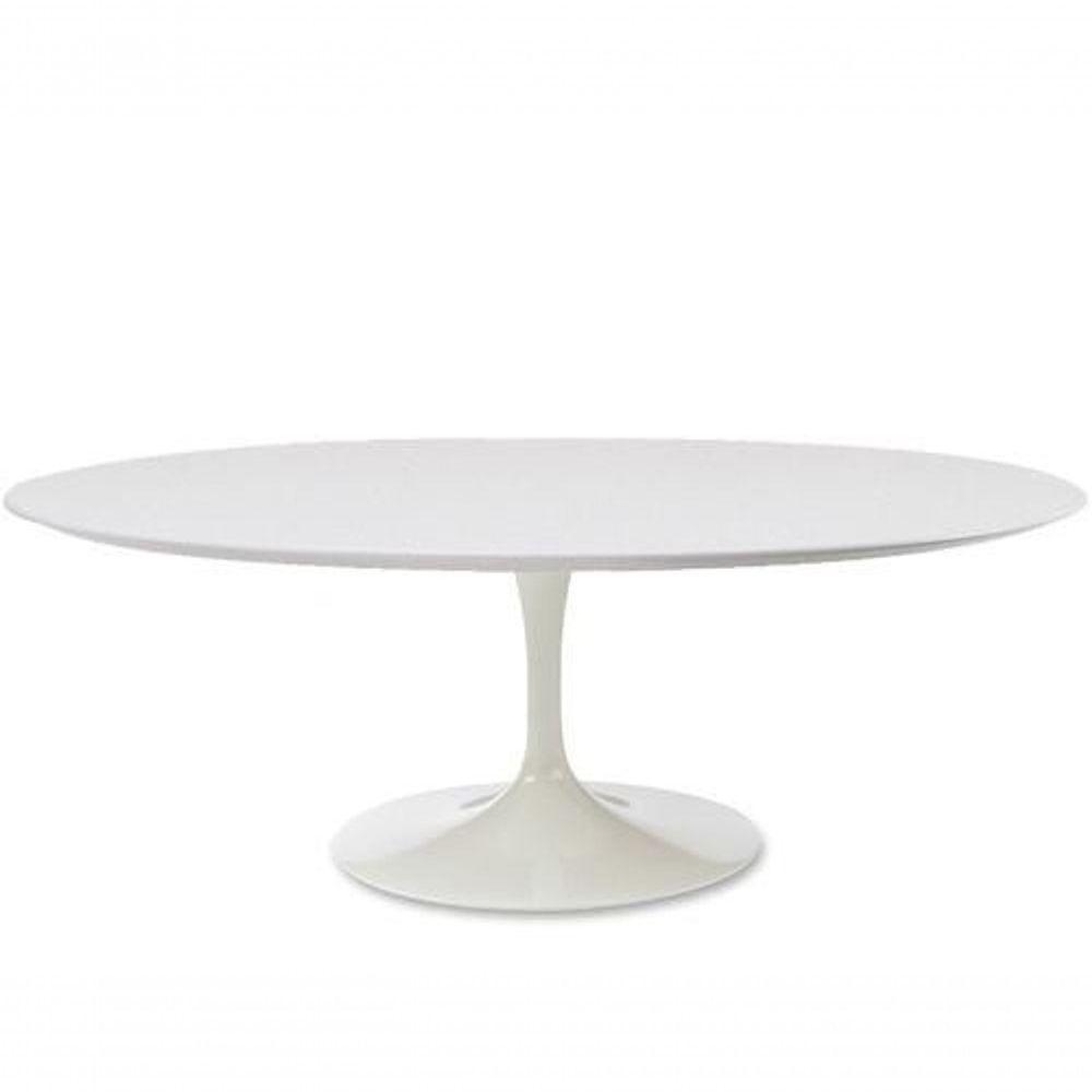 Mesa De Jantar Tulipa Saarinen Oval 160X90cm Laqueada Branco - 1