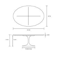 Mesa de Jantar Tulipa Oval 120x80cm Preto - 3