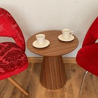 Mesa Cone Lateral Laminada Em Madeira Natural Pau Ferro Linear Tampo 51 Cm Cor Marrom - 2