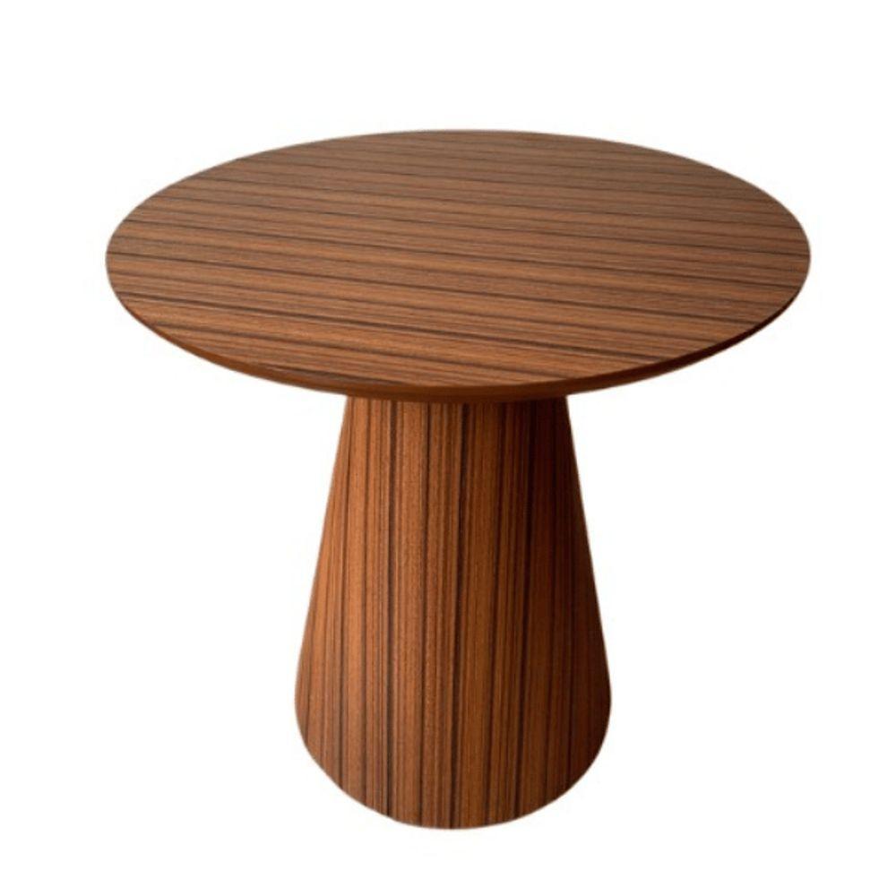 Mesa Cone Lateral Laminada Em Madeira Natural Pau Ferro Linear Tampo 41 Cm Cor Marrom - 1