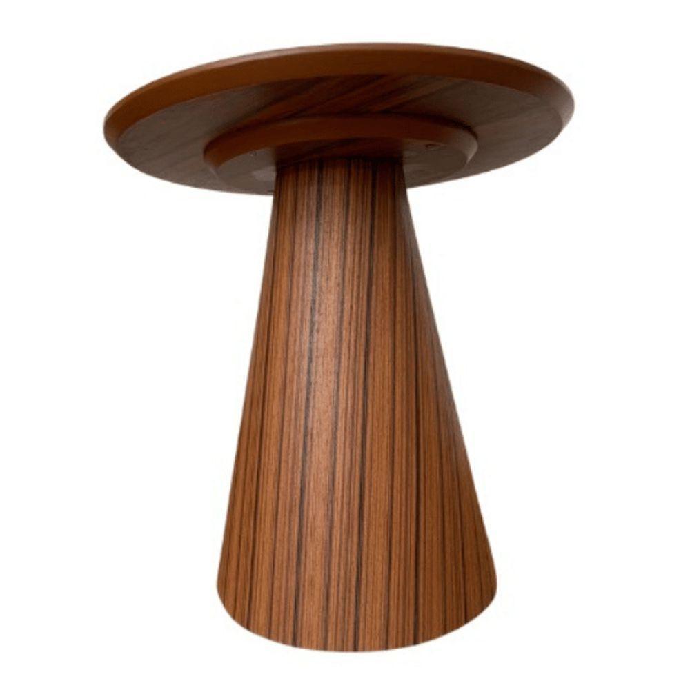 Mesa Cone Lateral Laminada Em Madeira Natural Pau Ferro Linear Tampo 41 Cm Cor Marrom - 4