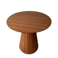 Mesa Cone Lateral Laminada Em Madeira Natural Pau Ferro Linear Tampo 41 Cm Cor Marrom - 3