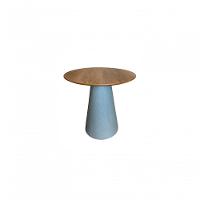 Mesa De Apoio Cone Base Cimento Texturizado - Tampo Mezzo Castani 50 Cm Altura 70 Cm Cor Cinza Claro - 1