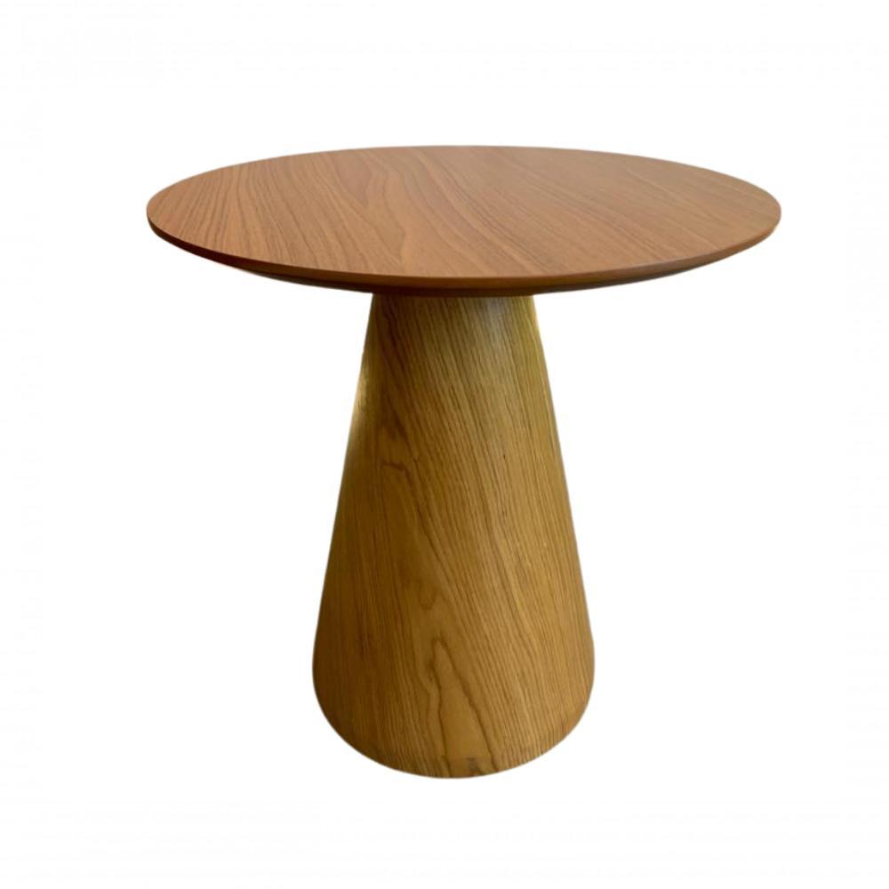 Mesa Cone Lateral Madeira Freijó - Tampo 51 Cm Cor Marrom - 1