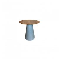 Mesa De Apoio Cone Base Cimento Texturizado - Tampo Mezzo Castani 60 Cm Altura 60 Cm Cor Cinza Claro - 1