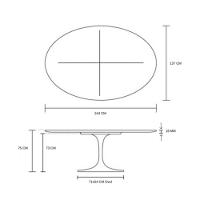 Mesa de Jantar Tulipa Oval 244x122cm Laqueada Preto - 3