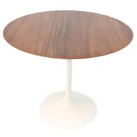 Mesa de Jantar Tulipa Redonda 100cm Imbuia Branco - 1