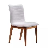 Cadeira De Jantar Cercatto Revestida Em Tecido Suede Cor Cinza Claro - 1