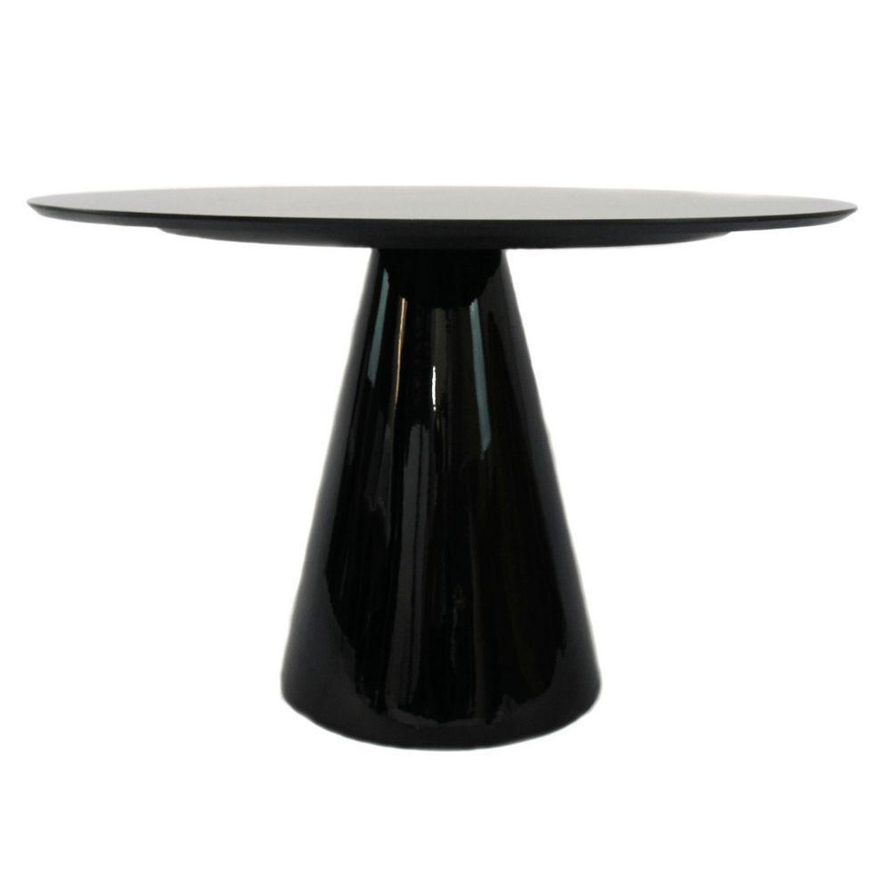 Mesa de Jantar Cone 130cm Laqueada Preto - 2
