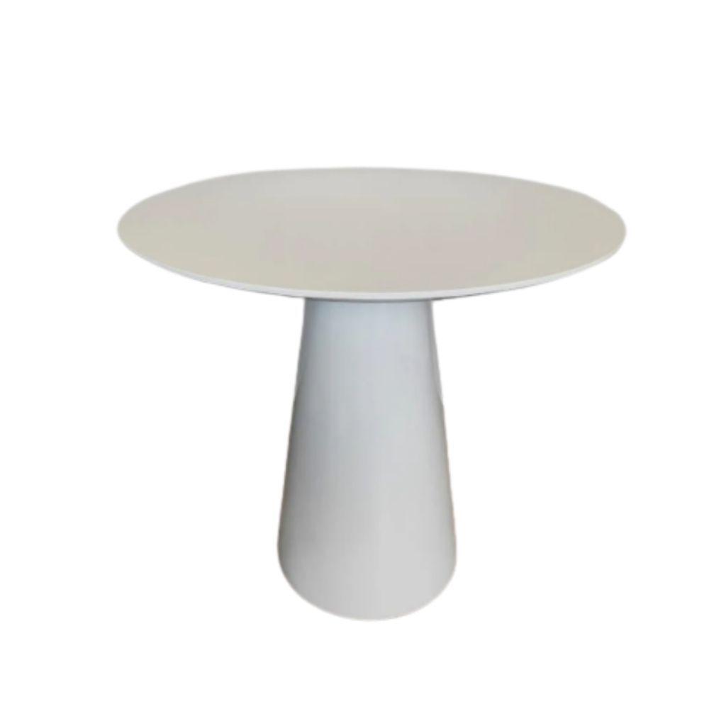 Mesa De Apoio Cone Laqueada - Tampo 60cm Altura 70cm Branco - 1