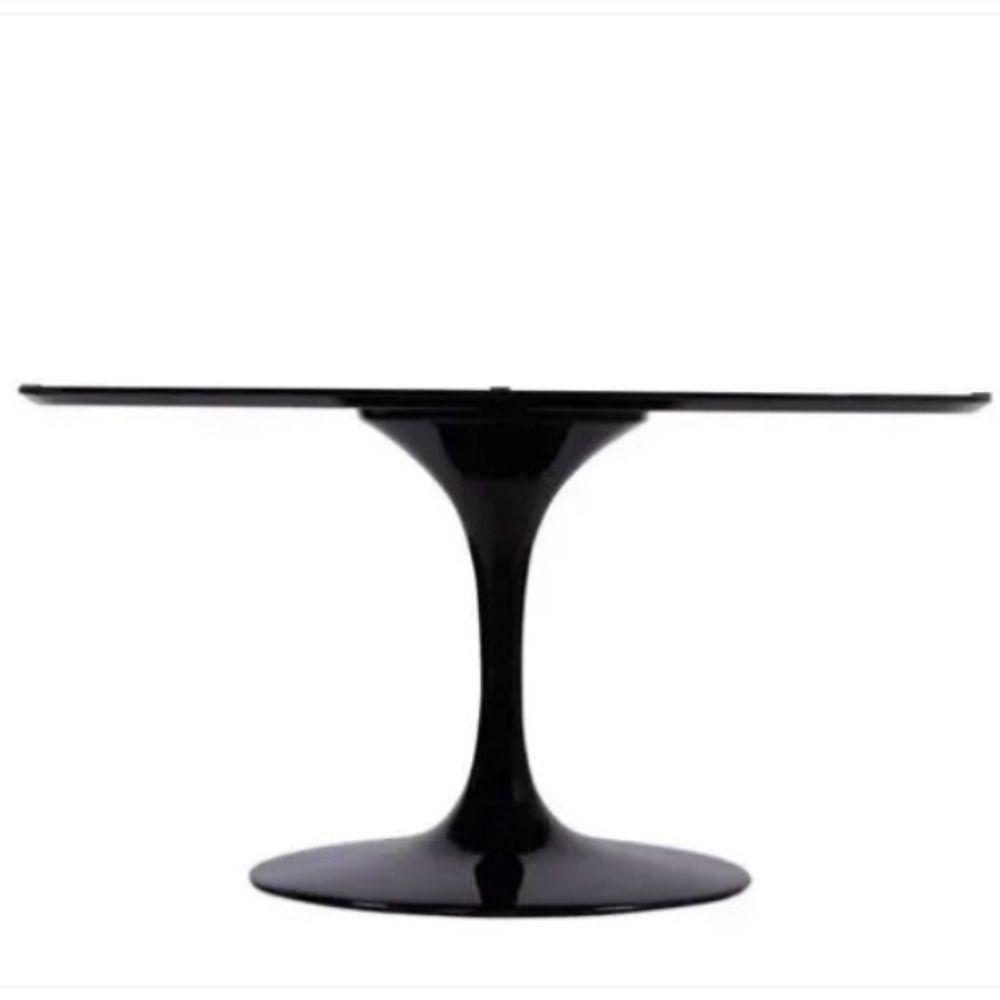 Base De Mesa De Jantar Saarinen Oval Para Tampo De 160x90 Até 244x122 Cm Preto Cor Preto - 1
