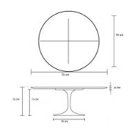 Mesa de Jantar Tulipa Redonda 70 Mármore Branco - 3