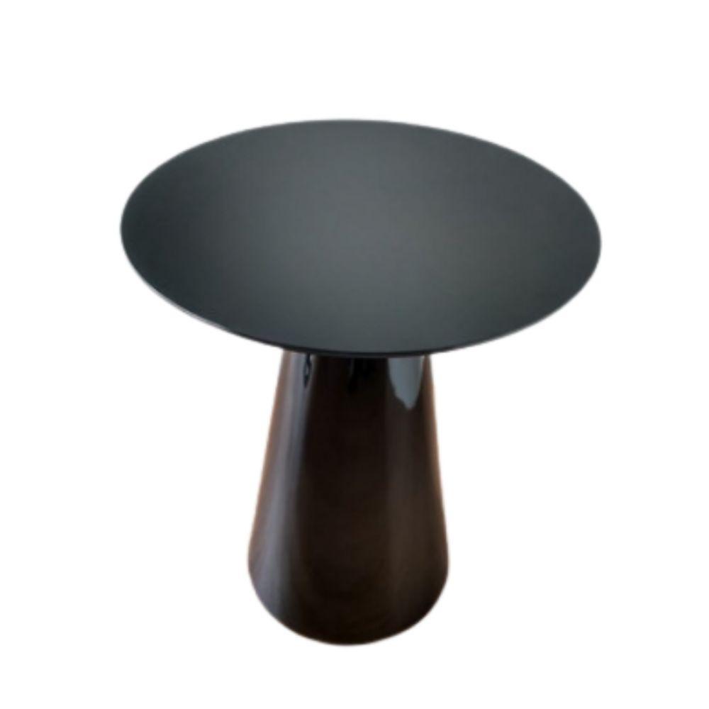 Mesa de Apoio Cone Laqueada Tampo 60cm 70cm Preto - 1