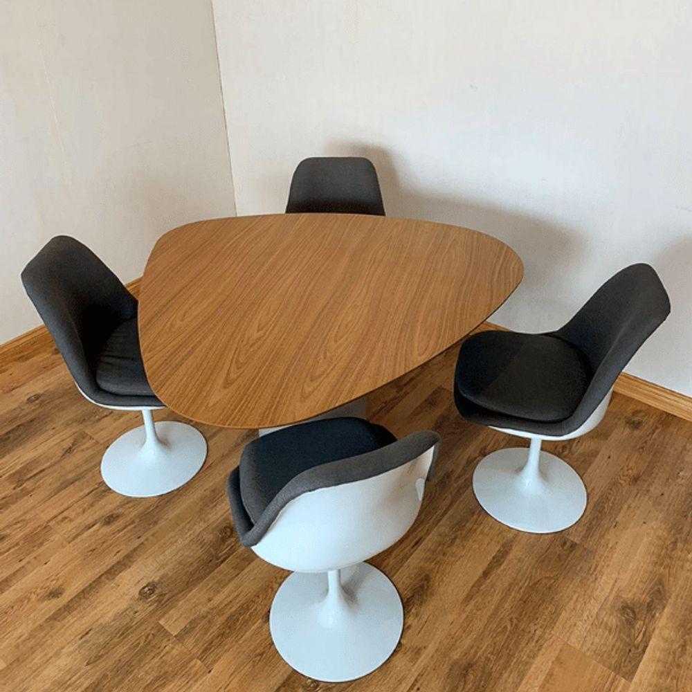 Mesa De Jantar Cone Orgânica 110x113cm Tampo Freijó Base Freijó Cor Marrom - 2