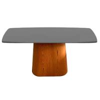 Mesa De Jantar Cone Retangular 210X110cm Tampo Laqueado Preta Preto - 1