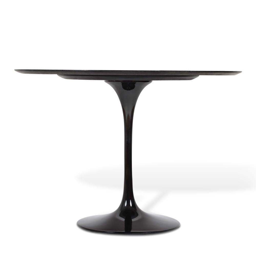 Mesa De Jantar Tulipa Saarinen Redonda 120 Cm Laqueada Preto - 2