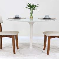 Mesa De Jantar Tulipa Saarinen Redonda 120 Cm Branco - 2