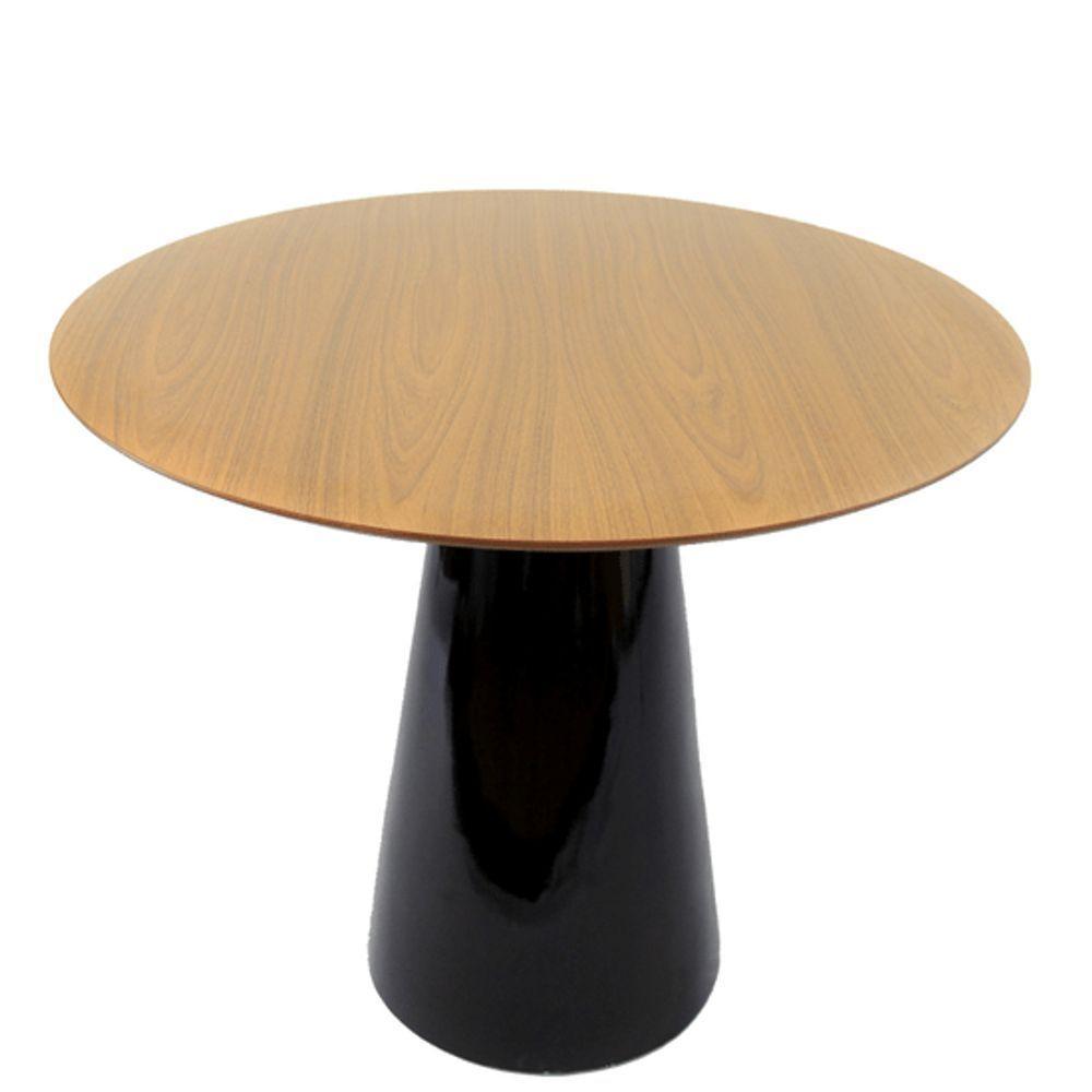 Mesa De Jantar Cone 80Cm Tampo Freijó Preto - 1