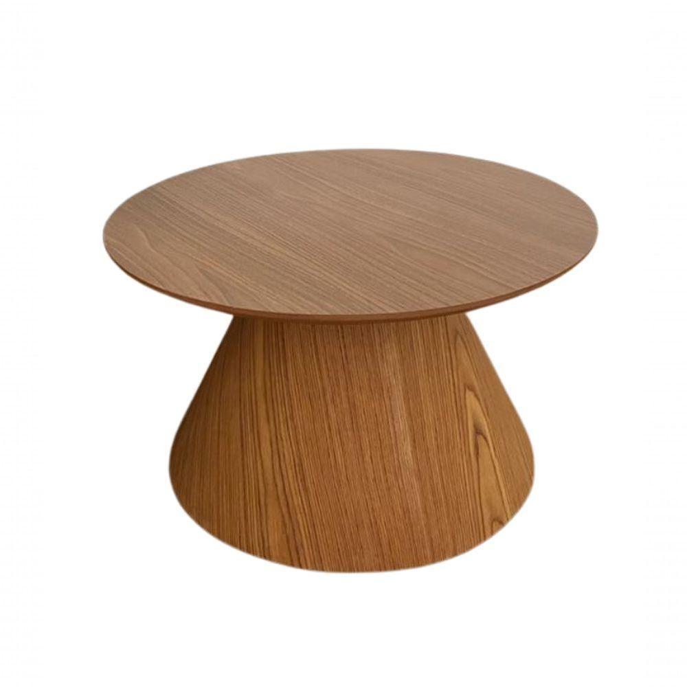 Mesa Cone De Centro Redonda 60 Cm Base Freijó Tampo Freijó - 2