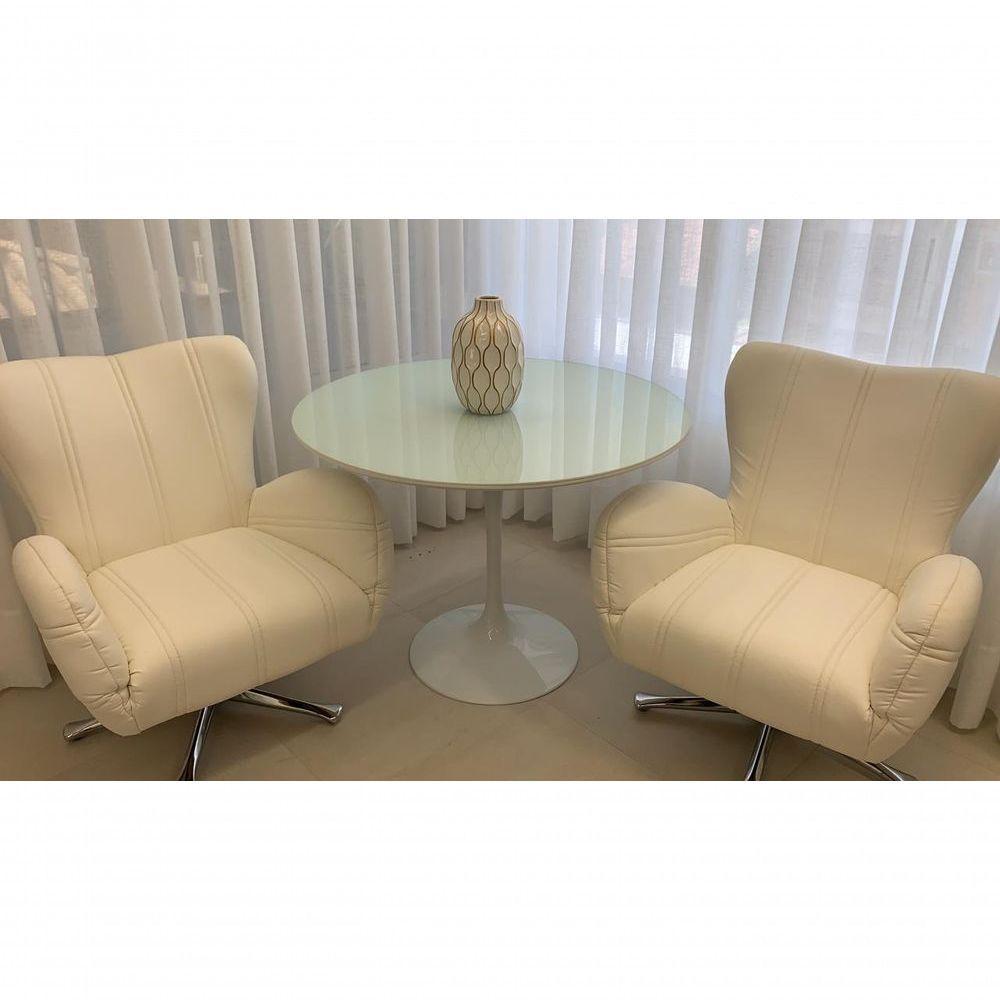 Mesa De Jantar Tulipa Saarinen Redonda 100 Cm Branco - 3