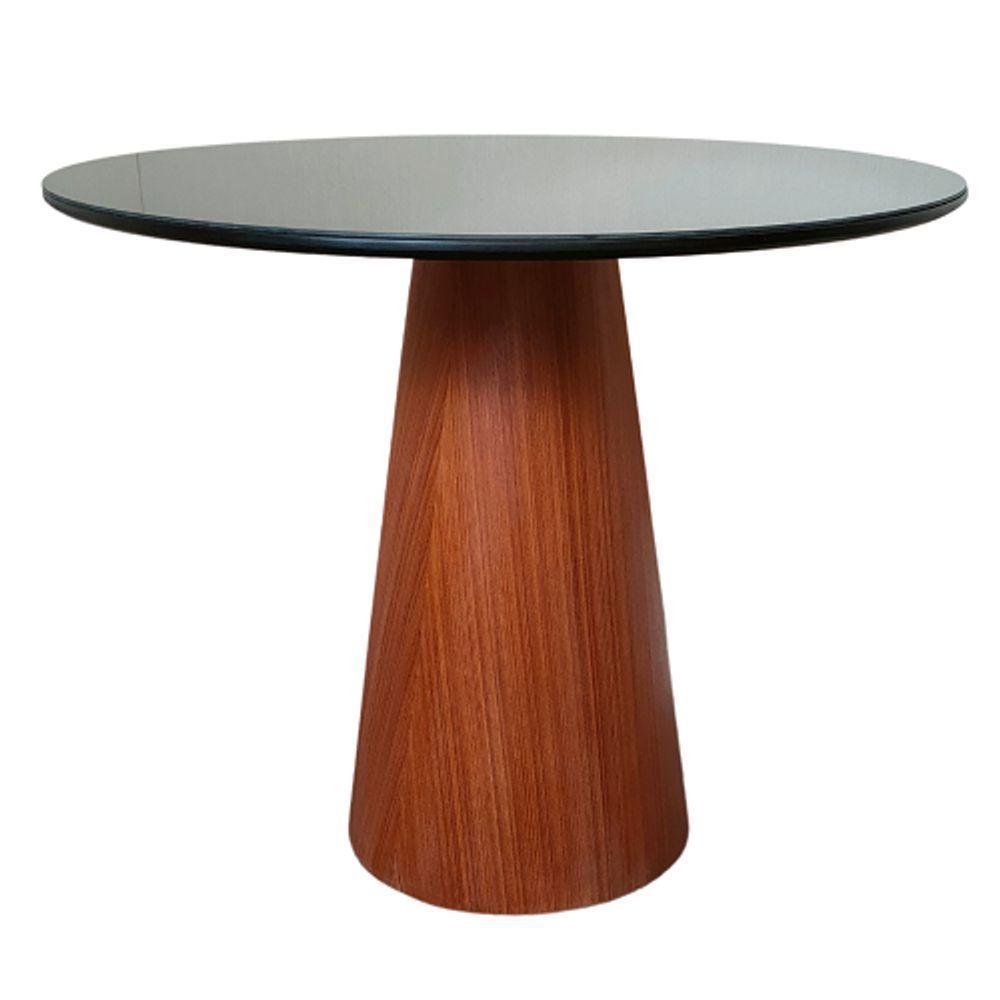 Mesa De Jantar Cone 80 Cm + Vidro Preto - 1
