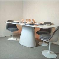 Mesa De Jantar Cone Retangular 200x100 Cm Base Oval Laca Branca Tampo Laca Branca Cor Branco - 5