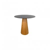 Mesa Cone Para Sala De Jantar - Madeira Freijó Tampo 60 Cm Laca Preta Cor Marrom - 1