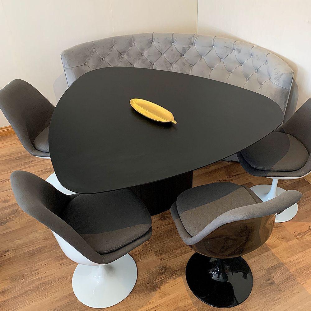 Mesa De Jantar Cone Orgânica 270x110cm Tampo ébano Base ébano Cor Preto - 2