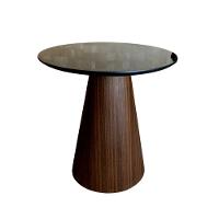 Mesa Cone Lateral Imbuia Rajado Tampo 51cm Laca Preta Marrom - 1