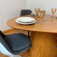 Mesa De Jantar Cone Orgânica 220x140cm Tampo Freijó Base Freijó Cor Marrom - 9