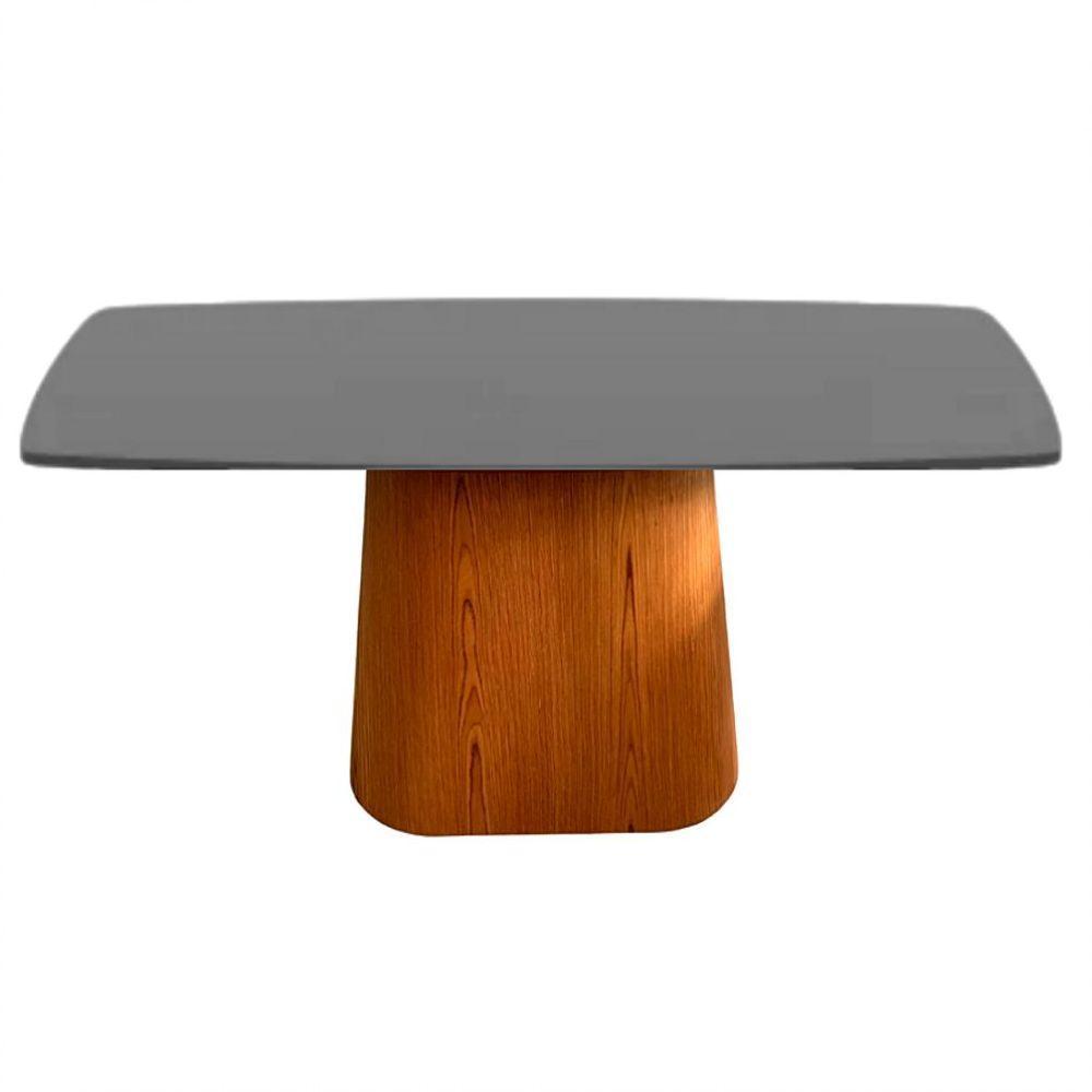 Mesa De Jantar Cone Retangular 244X137cm Tampo Laqueado Preto Preto - 1