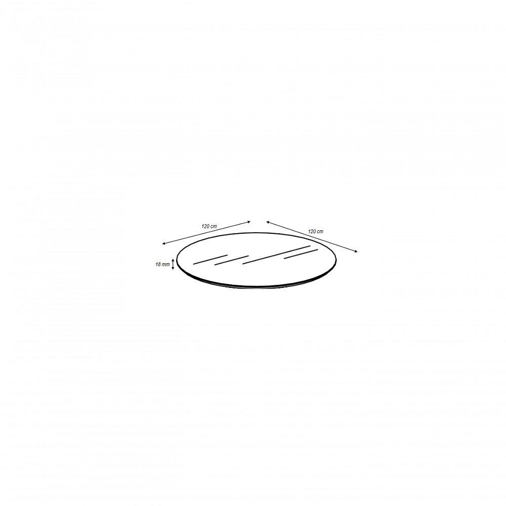 Tampo Em Mdf 18mm Redondo 120 Cm - Pau Ferro Cor Marrom - 2