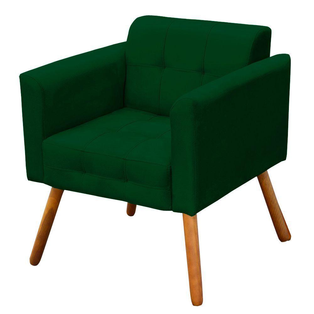 Kit 01 Namoradeira e 01 Poltrona Elisa Suede Pés Palito - 3