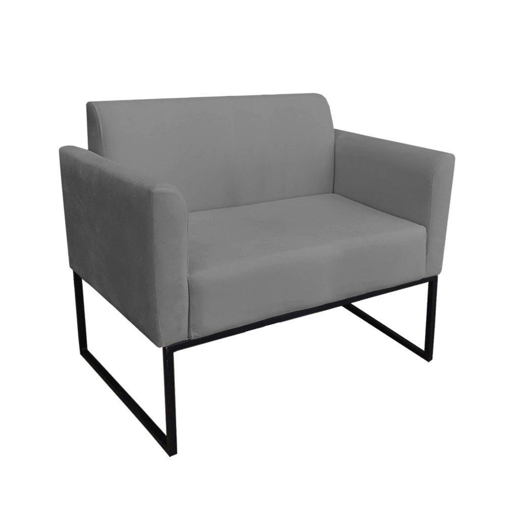 Kit 01 Namoradeira e 01 Poltrona Marisa Suede Base - 4