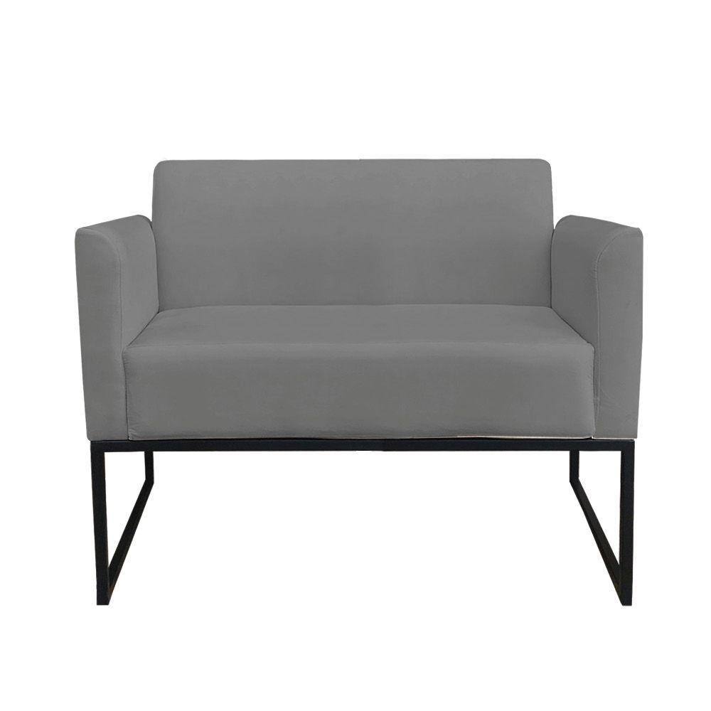 Kit 01 Namoradeira e 01 Poltrona Marisa Suede Base - 5