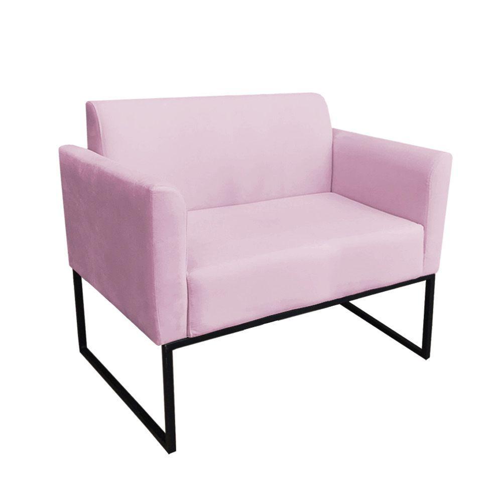 Kit 01 Namoradeira e 01 Poltrona Marisa Suede Base - 4