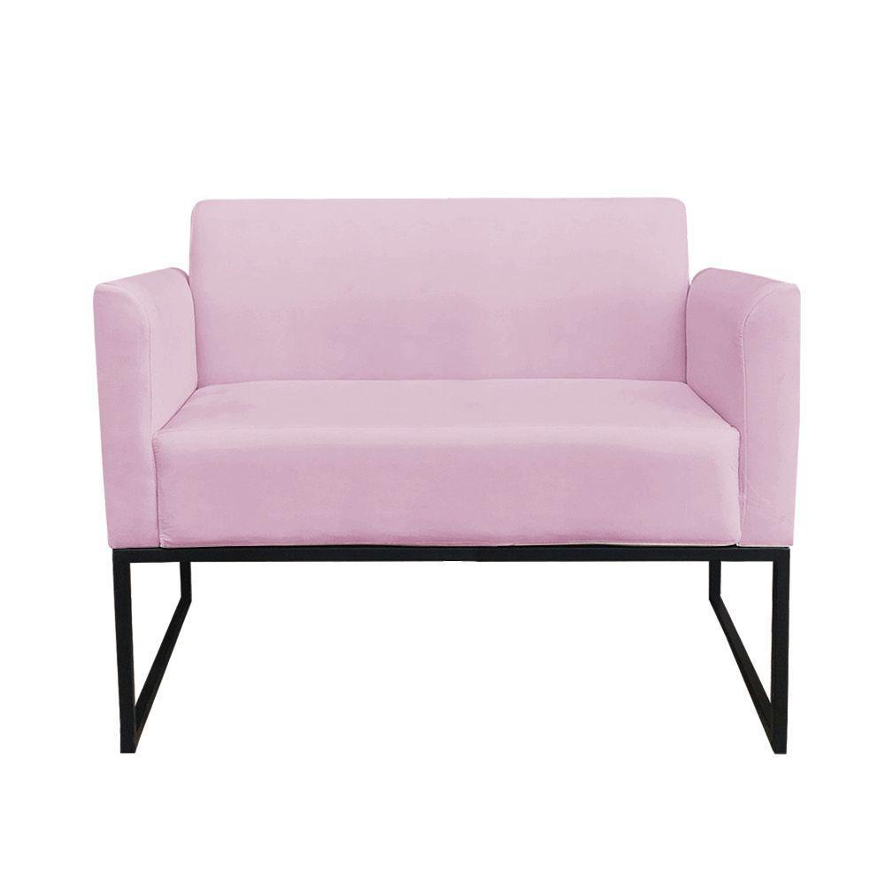 Kit 01 Namoradeira e 01 Poltrona Marisa Suede Base - 5