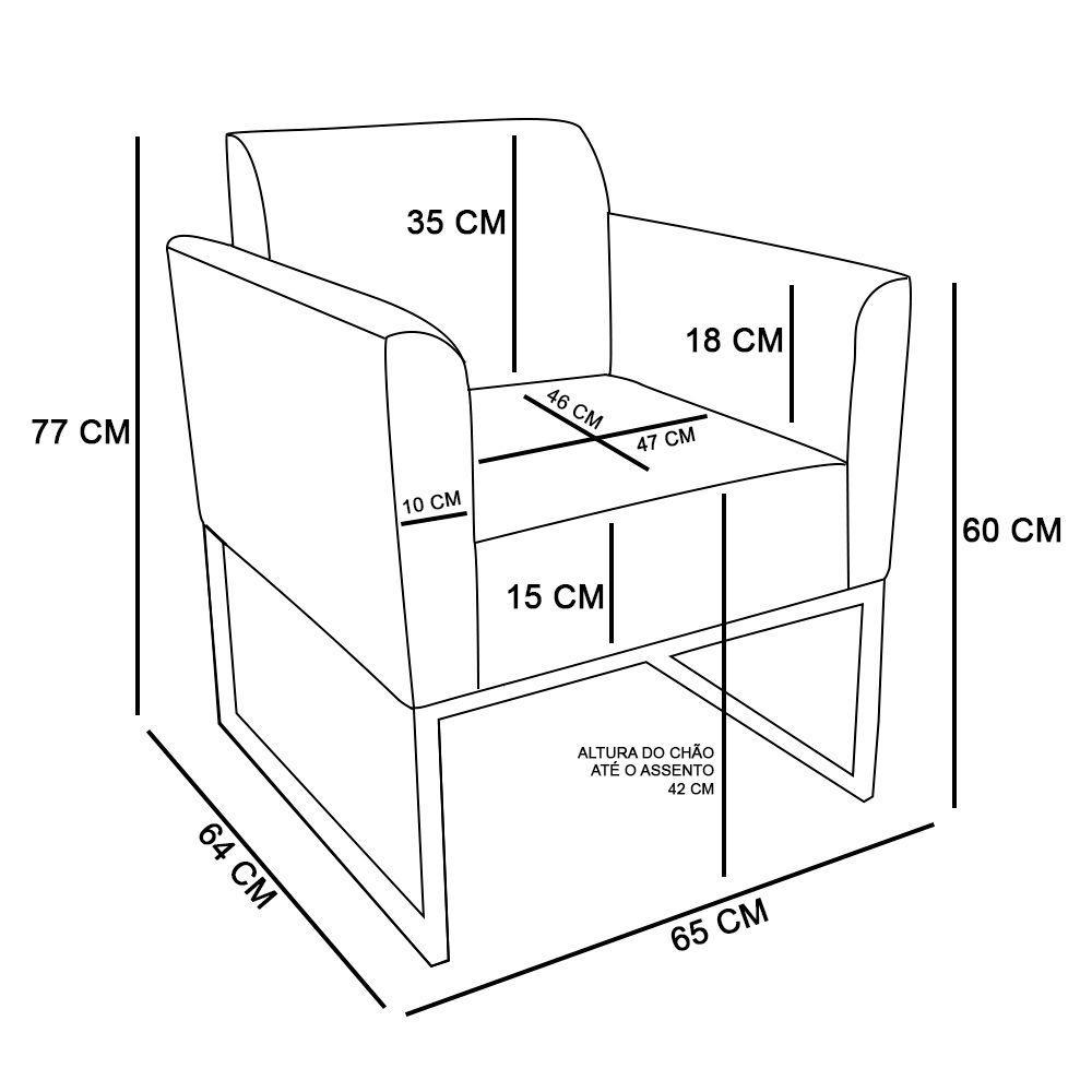 Kit 01 Namoradeira e 01 Poltrona Marisa Suede Base - 7