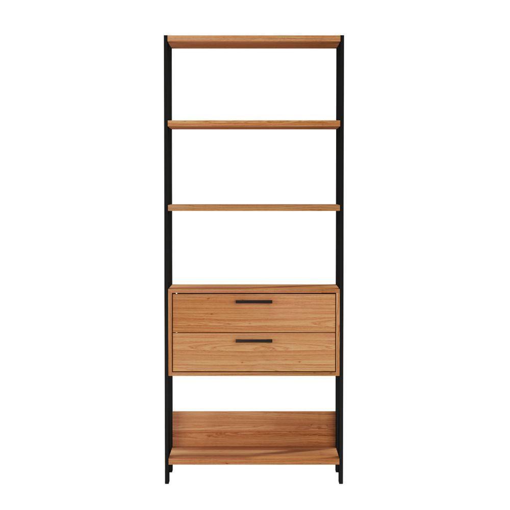 Estante 5 Prateleiras 2 Gavetas Freijó-Preto 73 X 32 X 185cm - 3