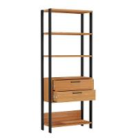 Estante 5 Prateleiras 2 Gavetas Freijó-Preto 73 X 32 X 185cm - 4