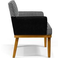 Kit 02 Poltronas Base Mel Suede Pied Poule Couríssimo Preto - 9