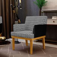 Kit 02 Poltronas Base Mel Suede Pied Poule Couríssimo Preto - 19