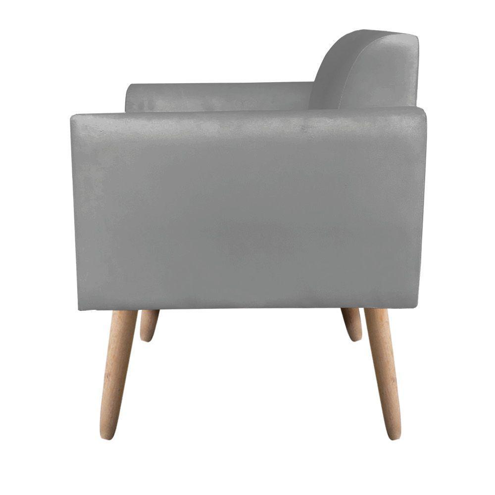 Kit 01 Namoradeira e 02 Poltronas Marisa Suede Pés Palito - 5