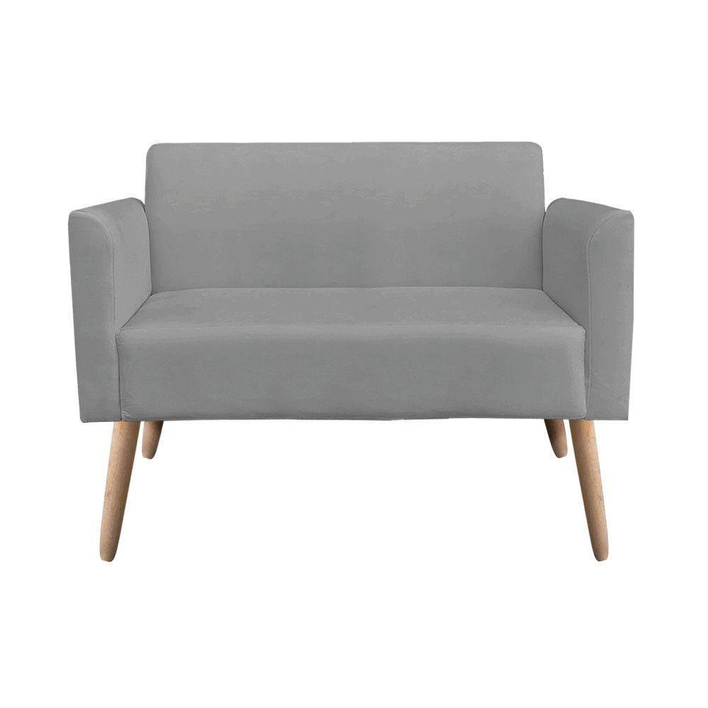 Kit 01 Namoradeira e 02 Poltronas Marisa Suede Pés Palito - 6