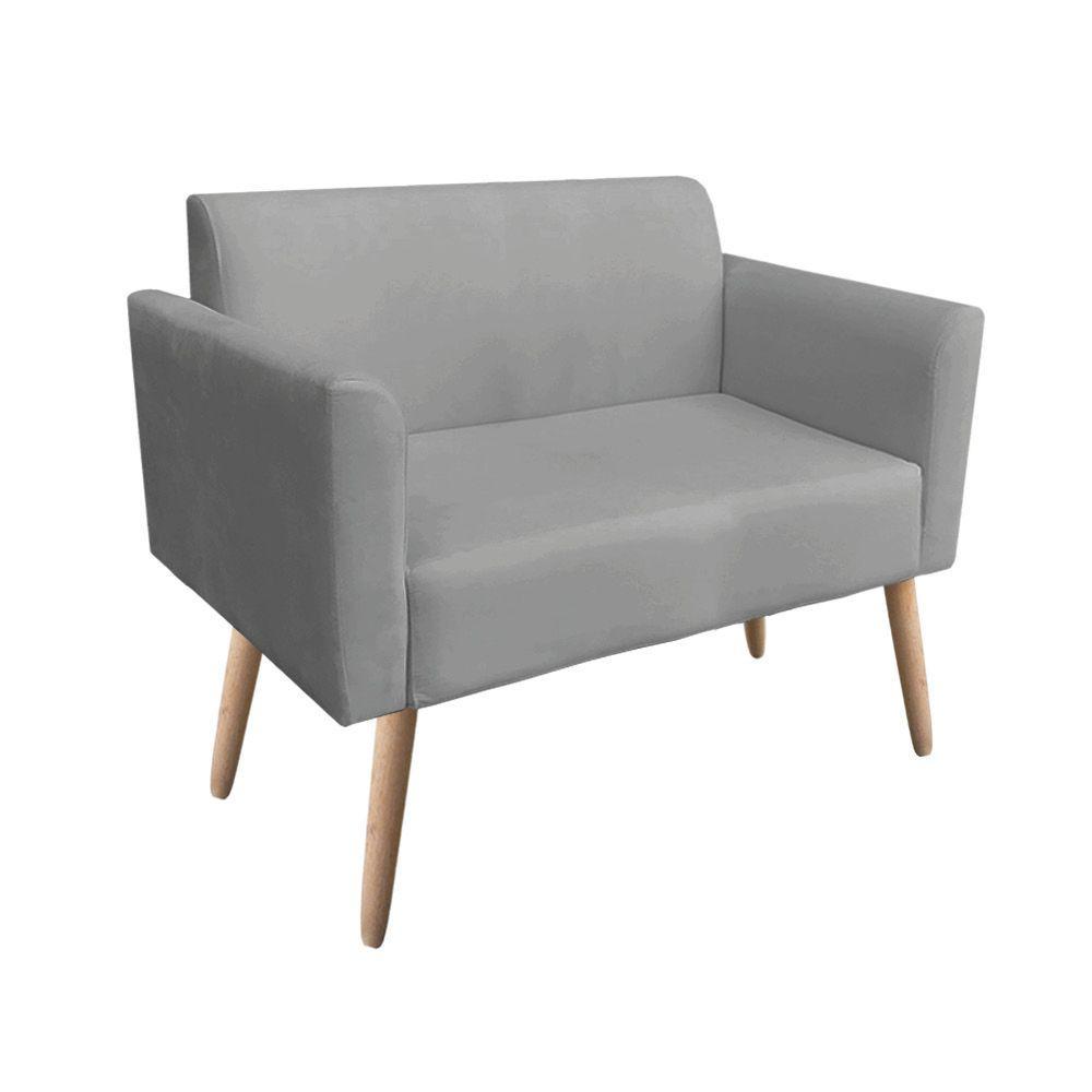 Kit 01 Namoradeira e 02 Poltronas Marisa Suede Pés Palito - 7