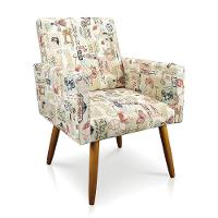 Kit 01 Poltrona e 01 Puff Larissa Retrô Rosa D61 - 3