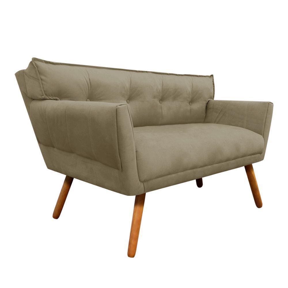 Kit 01 Namoradeira e 02 Poltronas Anitta Suede Pés Palito - 4